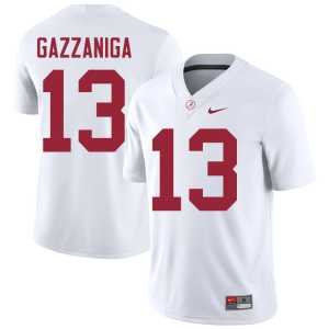 Men's #13 White Roll Tide John Gazzaniga Replica College Football Jersey 283042-920 - Image 1