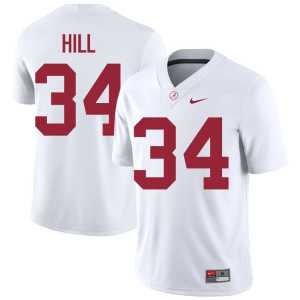 Men College Football #34 White Game University of Alabama London Hill Jersey 947142-507 - Image 1