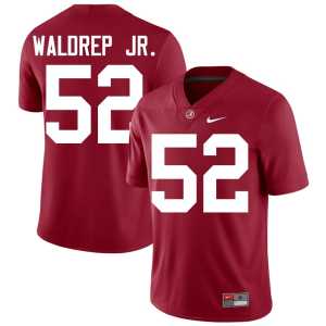 Men #52 Crimson Mal Waldrep Jr. Bama Official College Football Jersey 193059-858 - Image 1