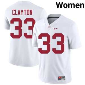 Women's #33 Stitched Kyle Clayton College Football Bama White Jerseys 497512-376 - Image 1