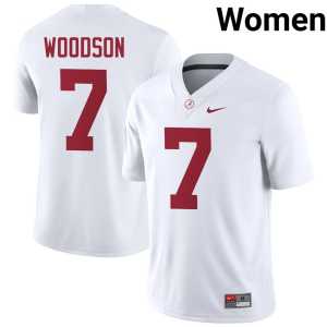 Women's Alumni College Football White #7 Roll Tide Caleb Woodson Jerseys 398049-276 - Image 1
