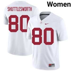 Women's #80 White High School College Football Jaxon Shuttlesworth Roll Tide Jersey 561679-927 - Image 1