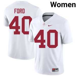 Women's Embroidery Josh Ford UA College Football #40 White Jerseys 797580-738 - Image 1