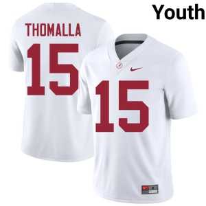 Youth College Football #15 White Game Bama Jett Thomalla Jersey 742890-346 - Image 1
